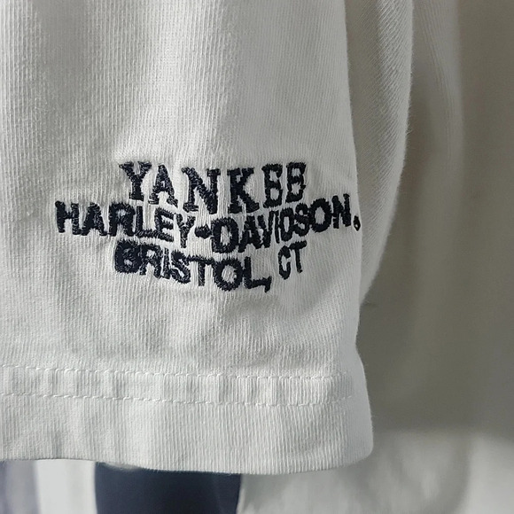 HARLEY DAVIDSON Black and White 3 Button Polo Men's Shirt Chest 46" Length 28" - Picture 5 of 10